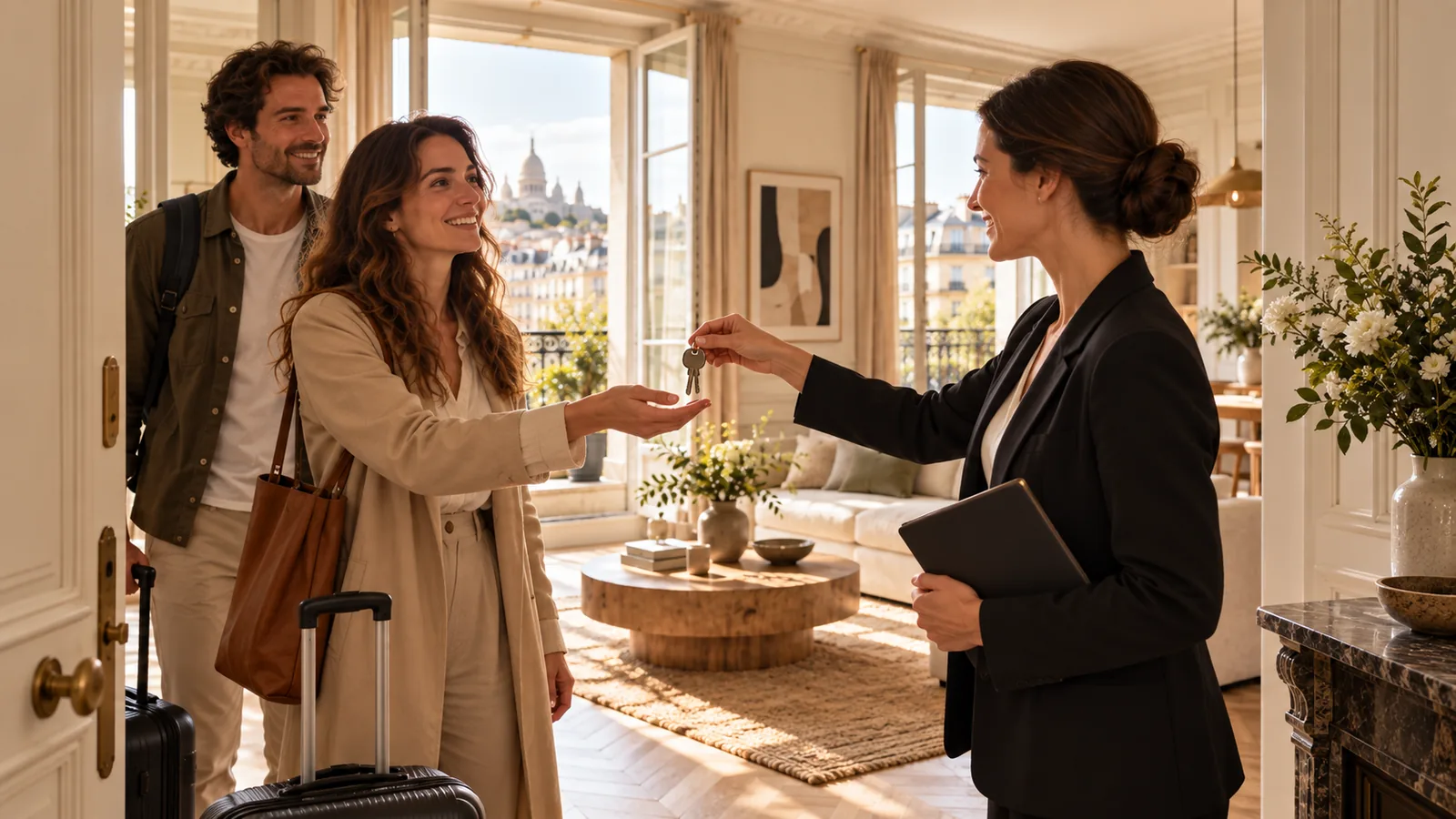 Remise de clés élégante dans un appartement premium